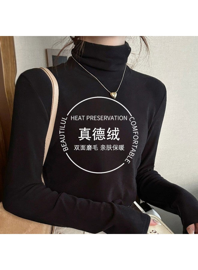 Caramella Women'S High Neck Double-Sided Thermal Top, Winter Wear With Piled Collar, Suitable For Both Inner And Outer Layers - Image 2