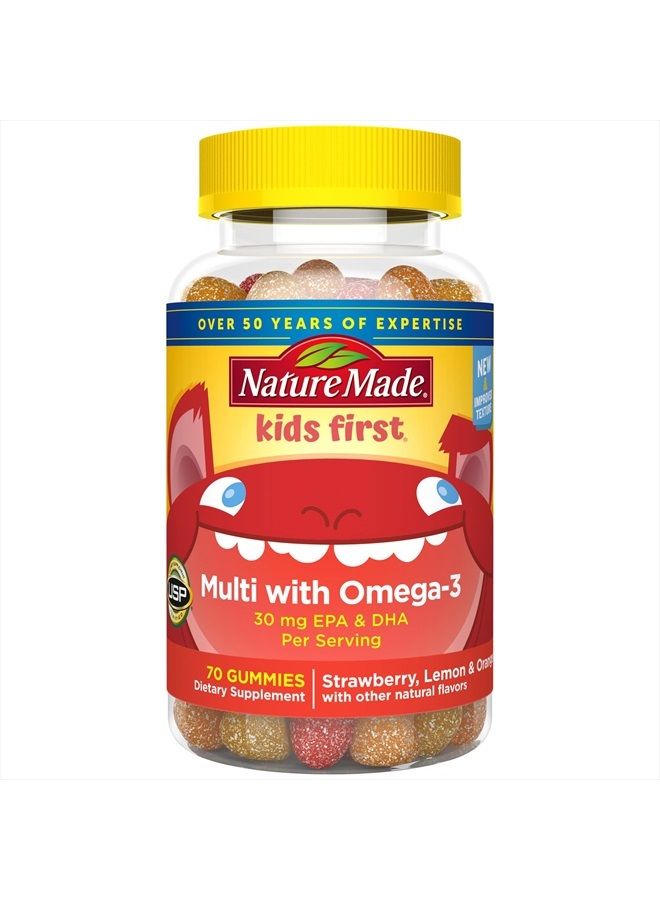 Nature Made Kids First Multivitamin with Omega-3, Kids Vitamins and Minerals for Nutritional Support, 70 Kids Multivitamin Gummies - Image 1