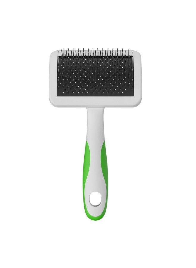 Andis 68565 Stainless-Steel Slicker Brush for Dogs and Cats - Durable and Lightweight Grooming Tool for All Breeds and Fur Lengths, Reduces Shedding and Promotes Hair Growth - Medium, Green - Image 1