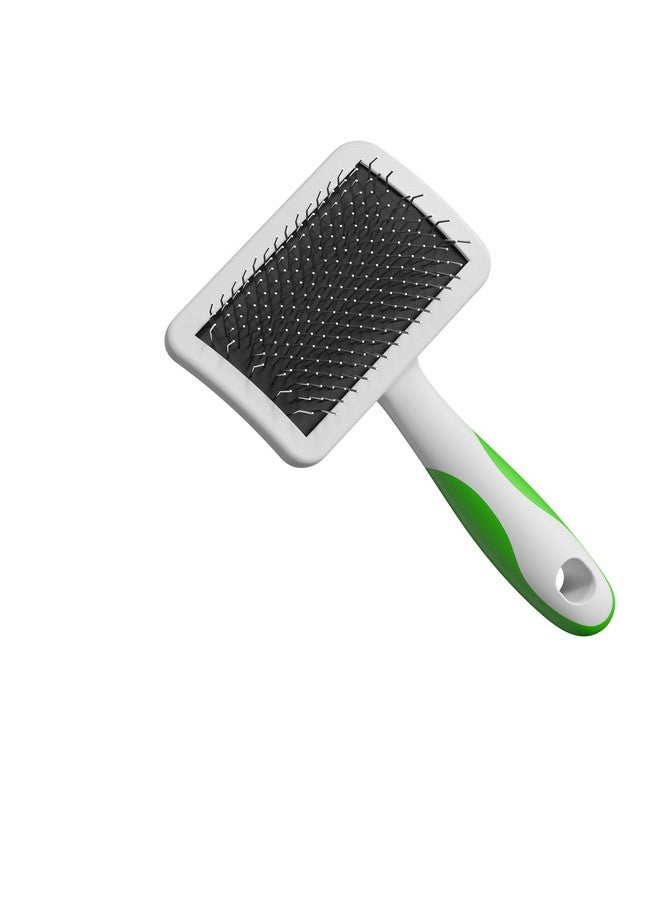 Andis 68565 Stainless-Steel Slicker Brush for Dogs and Cats - Durable and Lightweight Grooming Tool for All Breeds and Fur Lengths, Reduces Shedding and Promotes Hair Growth - Medium, Green - Image 2