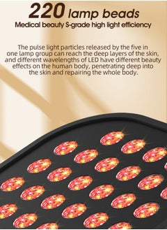 Ru syanl LED Red Light Therapy Panel for Face and Body Portable Household Beauty Skin rejuvenation Device with Multicolor Light and 220 Large Energy Beads for Women  - Image 5