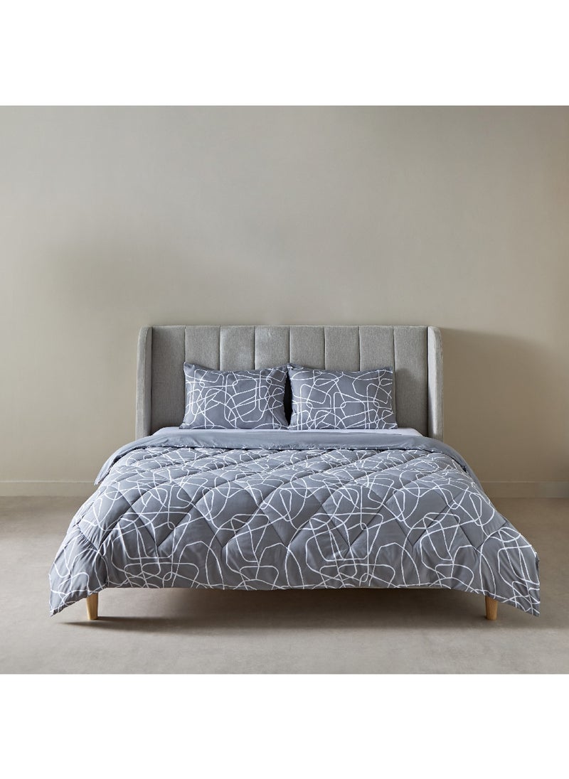 Home Box Madrid Kuhmo King 3-Piece Microfiber Reversible Comforter Set 220 x 240 cm  - Image 3
