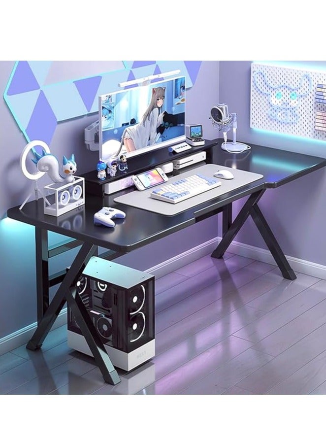 MIXDE Gaming Computer Desk - Sturdy Small Home Office Desk with Ergonomic Design - Easy to Assemble - PC Laptop Desk - Image 1