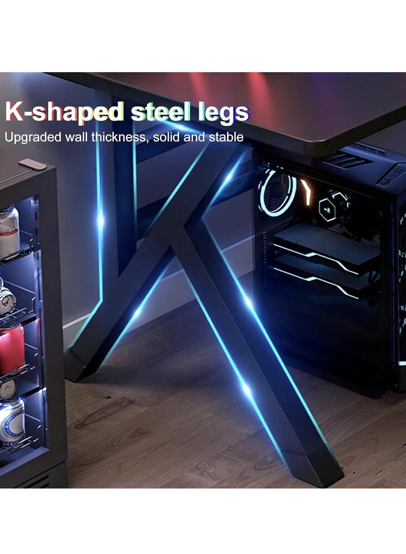 MIXDE Gaming Computer Desk - Sturdy Small Home Office Desk with Ergonomic Design - Easy to Assemble - PC Laptop Desk - Image 2