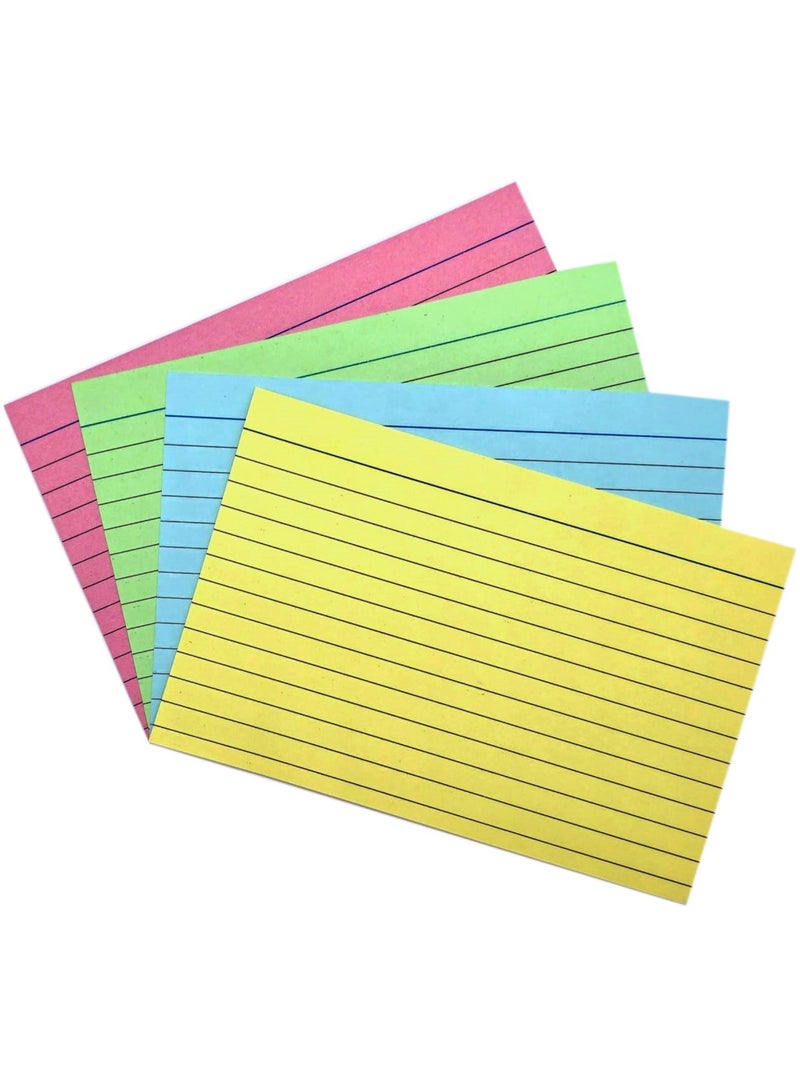 Ruled index card 5” x 3”, 240GSM, (Pack of 3) 100 Pack Color Lined Record Cards for Office School Note making, List Making, Revision Flash Cards - Image 3