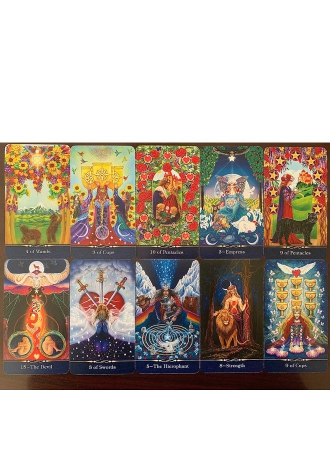 NIBEMINENT بطاقة تاروت النجم: رحلتك لاكتشاف الذات من خلال مجموعة الرموز الكونية، لعبة أوركل، لعبة لوحية، 78 بطاقة - Image 3