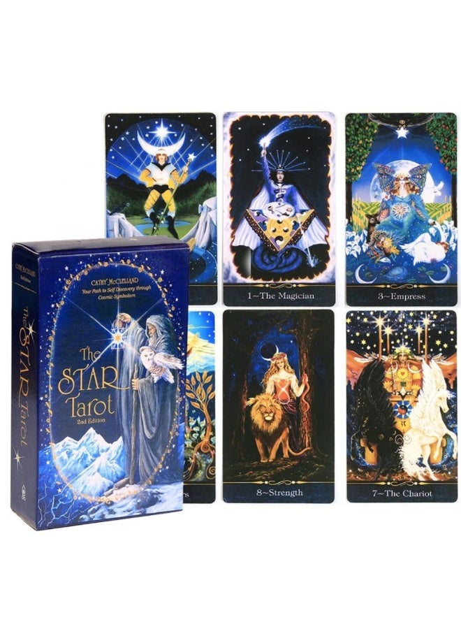 NIBEMINENT بطاقة تاروت النجم: رحلتك لاكتشاف الذات من خلال مجموعة الرموز الكونية، لعبة أوركل، لعبة لوحية، 78 بطاقة - Image 2