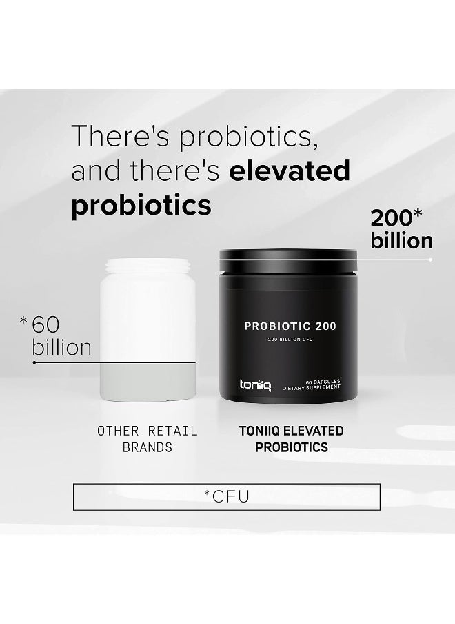 Toniiq - 200 Billion Cfu Probiotic Supplement 30 Verified Third-Party Tested Strains Formula With Prebiotic Blend - Extended Release Capsules - Image 1