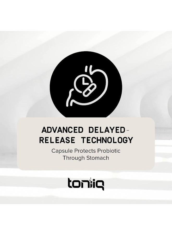 Toniiq - 200 Billion Cfu Probiotic Supplement 30 Verified Third-Party Tested Strains Formula With Prebiotic Blend - Extended Release Capsules - Image 1