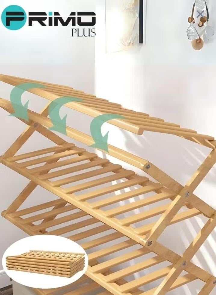 بريمو بلس رف أحذية من الخيزران مكون من 5 طبقات قابل للطي - Image 5