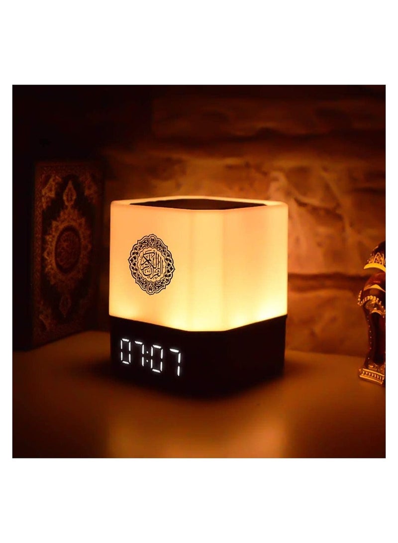 إيكوانتو QB-303 Touch Lamp Azan Clock Qur'an Cube Speaker, Touch/Remote/Bluetooth /Phone Application Control - Image 3