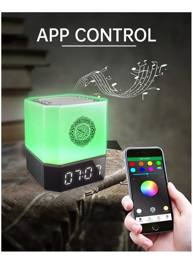 إيكوانتو QB-303 Touch Lamp Azan Clock Qur'an Cube Speaker, Touch/Remote/Bluetooth /Phone Application Control - Image 5