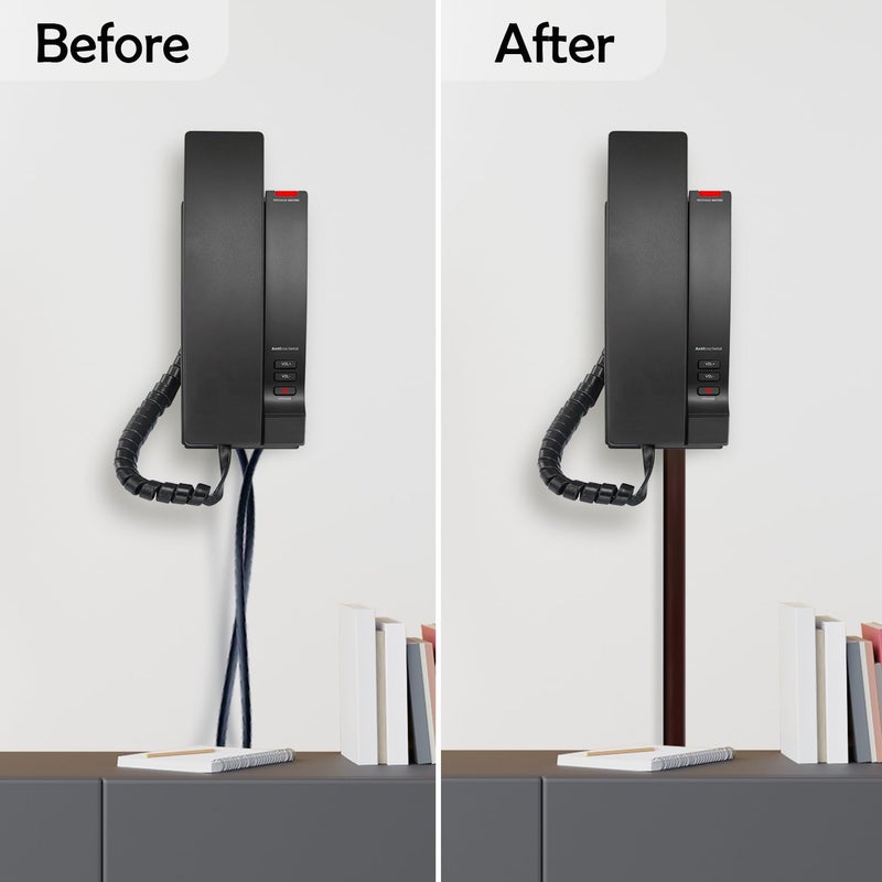 RUBBER BOND TV Cord Hider â€“ Flexible Wall Cord Cover Low Profile Silicone Cable Raceway Self Adhesive Cut to Size Design for Hiding Wires on Wall Clean Home Setup Cable Concealment, Dark Brown, 6 Feet - Image 5