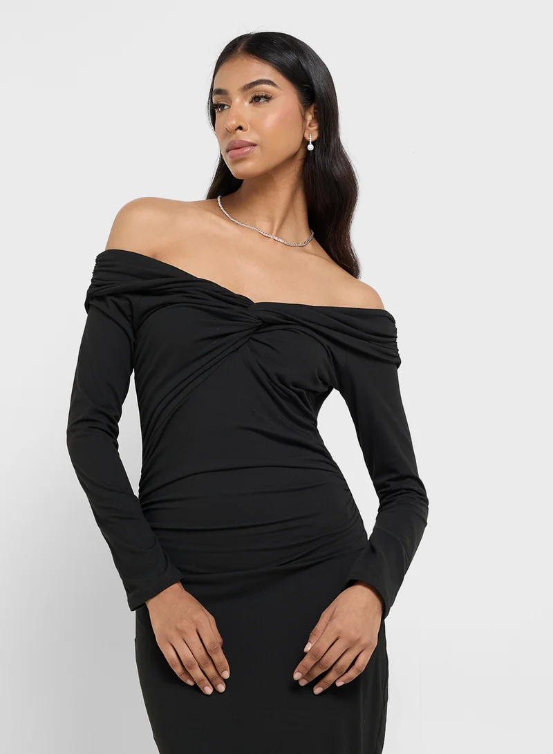 Ginger Off Shoulder Gown Dress