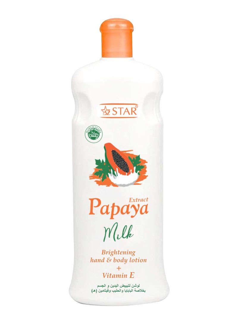 SZ Star Original Papaya Milk Extract Nourishing Body Lotion – Deep Hydration & Skin Brightening Hand Lotion with Vitamin E – Soothes Dry Skin, Restores Radiance & Softness – Moisturizer For Hands, Face, Feet and Body (600ml x 2) - Image 2