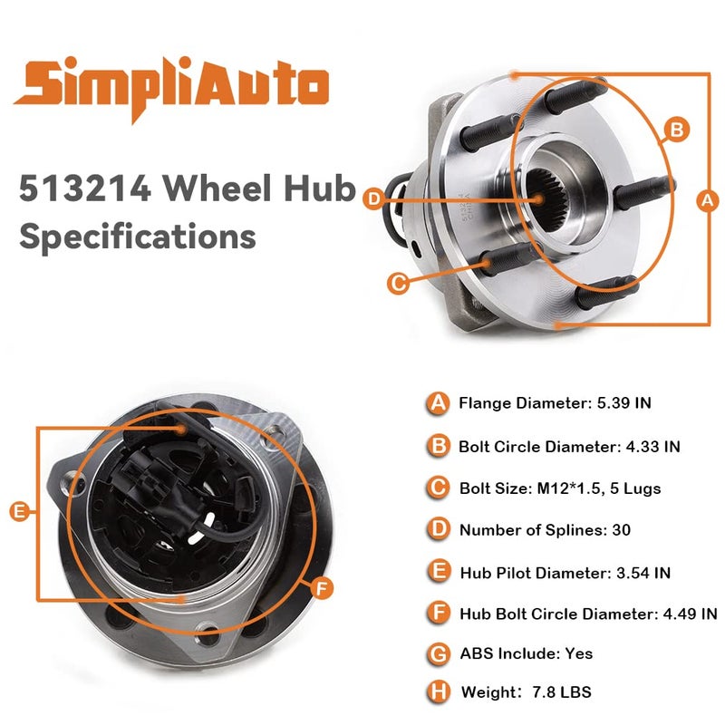 SimpliAuto Front Wheel Hub Bearing Replacement for Chevy Cobalt SS, HHR SS, Malibu, Pontiac G6, Saturn Aura - Image 3