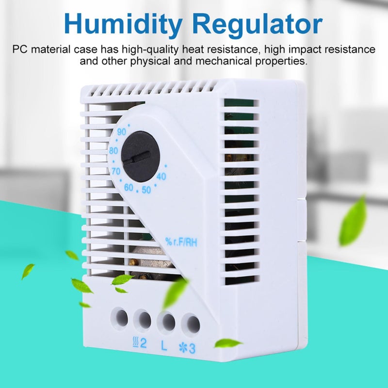 Hapivida Mechanical Humidity Controller Hygrostat 23 Pole Terminal 35mm Rail Mount PC Material Case Heat Resistant High Impact For Fan Heater TV Cabinet - Image 3