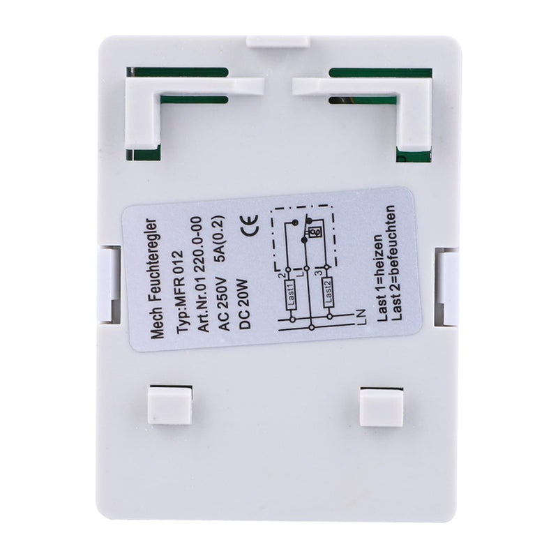 Hapivida Mechanical Humidity Controller Hygrostat 23 Pole Terminal 35mm Rail Mount PC Material Case Heat Resistant High Impact For Fan Heater TV Cabinet - Image 5