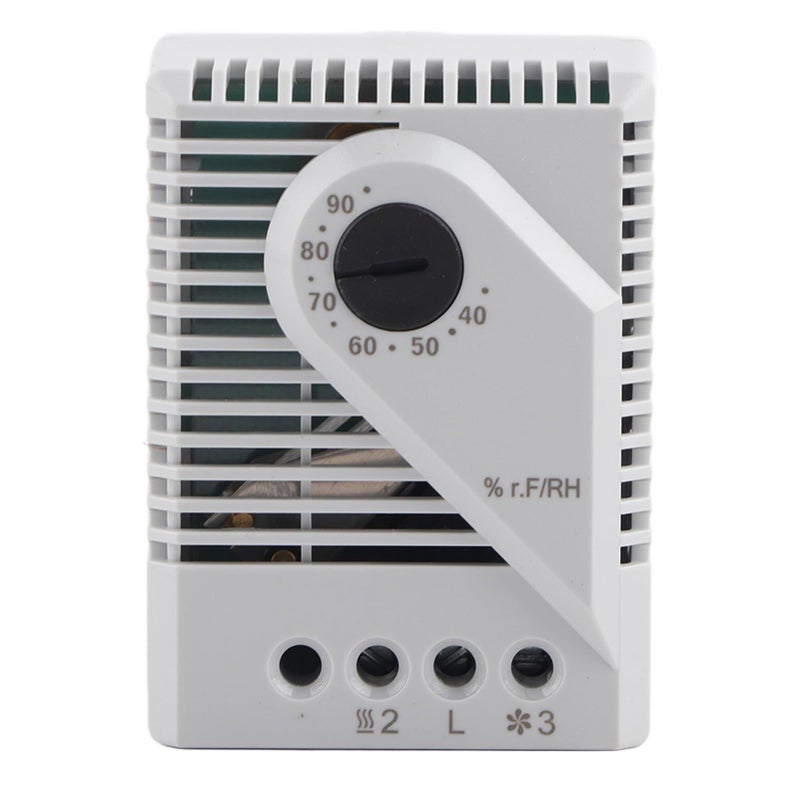 Hapivida Mechanical Humidity Controller Hygrostat 23 Pole Terminal 35mm Rail Mount PC Material Case Heat Resistant High Impact For Fan Heater TV Cabinet - Image 2
