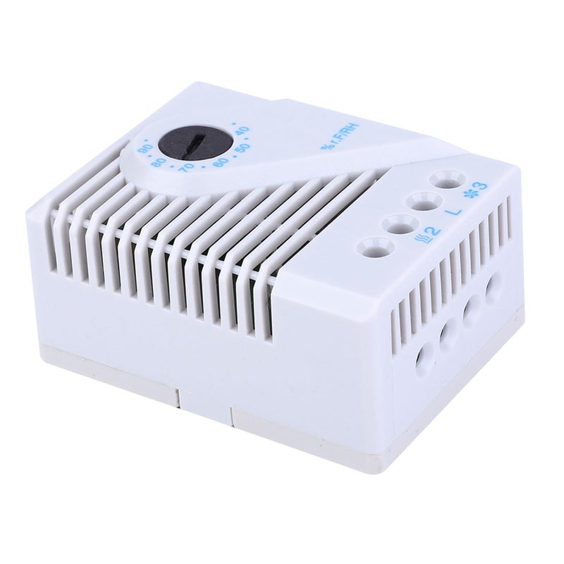 Hapivida Mechanical Humidity Controller Hygrostat 23 Pole Terminal 35mm Rail Mount PC Material Case Heat Resistant High Impact For Fan Heater TV Cabinet - Image 4