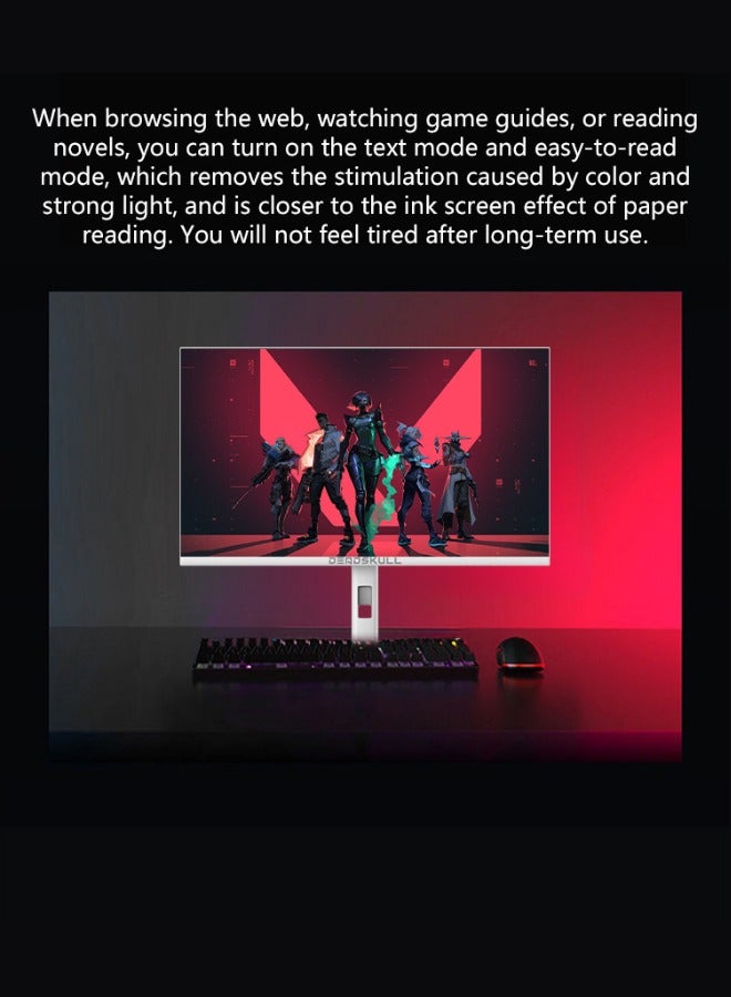 DEADSKULL 27 Inch GMX27P Gaming Monitor 2K QHD 2560x1440, LED Panel Type, 180Hz Refresh Rate, 1ms Response Time,  Adaptive Sync and G-Sync Compatible, Adjustable Stand | White - Image 4