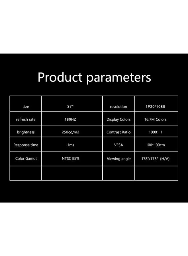 DEADSKULL 27 Inch GMX27P Gaming Monitor 2K QHD 2560x1440, LED Panel Type, 180Hz Refresh Rate, 1ms Response Time,  Adaptive Sync and G-Sync Compatible, Adjustable Stand | White - Image 5