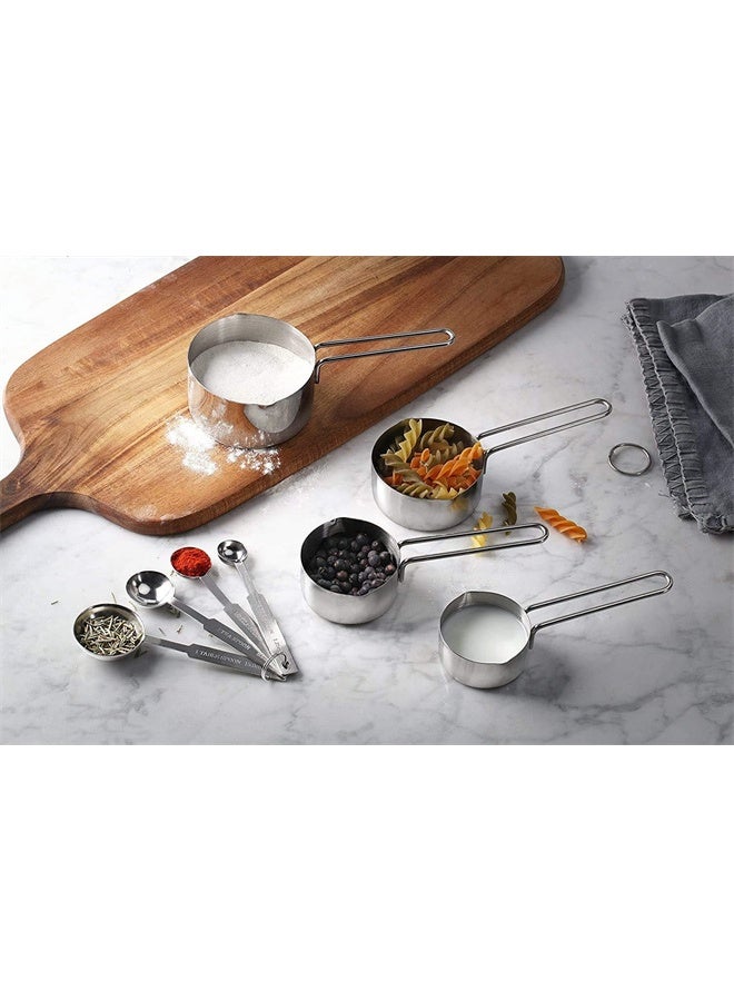 HOMESTAR Stainless Steel Measuring Cups and Spoon Combo, for Dry or Liquid, Kitchen Gadgets for Cooking, Baking Cakes, Measuring Cup Set Combo with Handles - Image 4