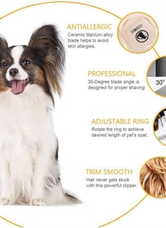 Ceenwes Dog Clippers Cordless Pet Grooming Kit, Professional Horse Clippers with Detachable Blade, Low Noise, USB Rechargeable, 5 Size Fine Tuning Knob, All in One Box  - Image 5