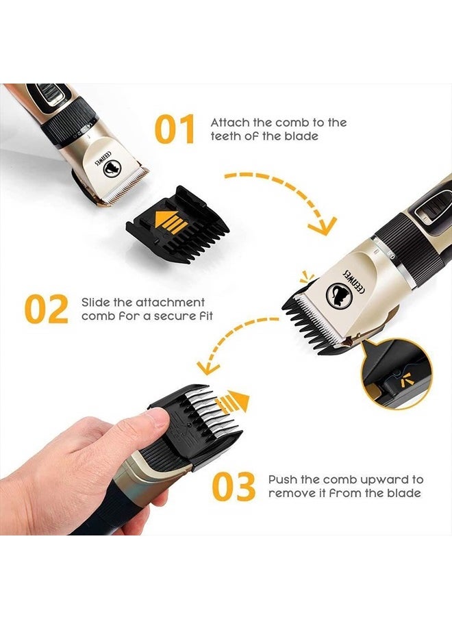 Ceenwes - Dog Clippers Cordless Pet Grooming Kit, Professional Horse Clippers with Detachable Blade, Low Noise, USB Rechargeable, 5 Size Fine Tuning Knob, All in One Box - Image 1