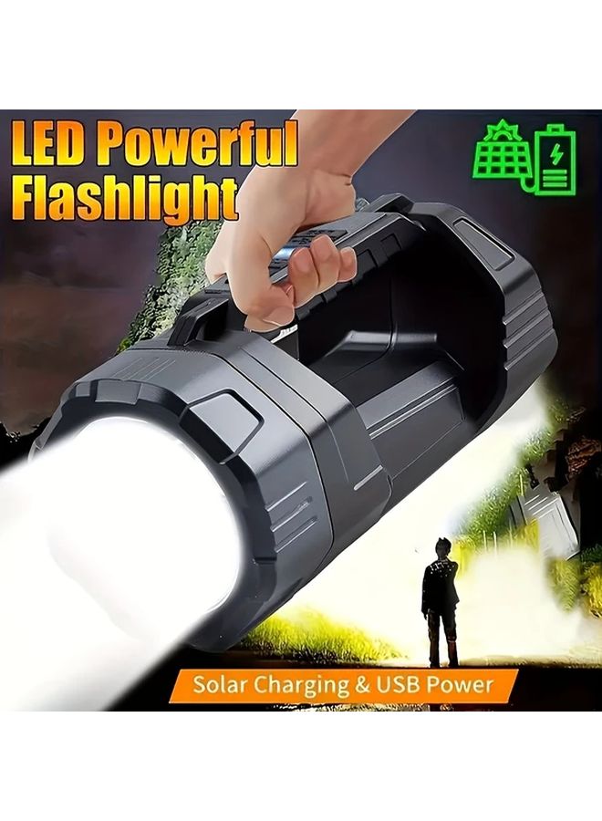 1pc Ultra Bright LED Spotlight Flashlight USB Rechargeable Portable Lantern with Shoulder Strap 3 Modes - Image 2