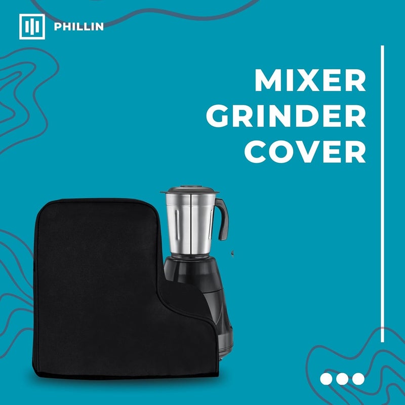 PHILLIN غطاء خلاط على شكل حرف L من فيلين أنيق ومت耐 لونه رمادي للخلطات في المطبخ غطاء مقاوم للماء والغبار أسود - Image 2