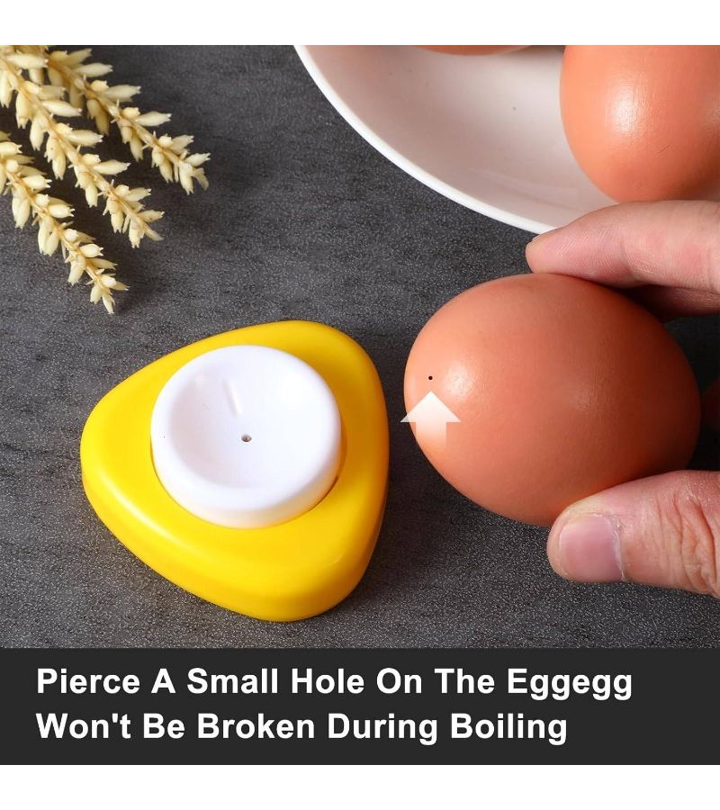 4 قطع ثاقبات بيض متنوعة مع قاعدة قفل أمان لتقشير سهل تتميز بإبر قابلة للسحب رائعة للبيض المسلوق للاستخدام في المطبخ مصنوعة من الفولاذ المقاوم للصدأ - Image 4