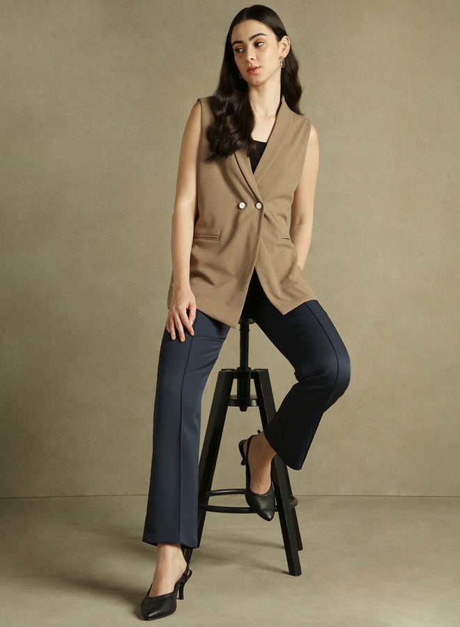 Dennis Lingo Regular Fit Lapel Collar Sleeveless Blazer - Image 5