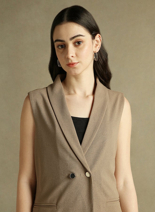 Dennis Lingo Regular Fit Lapel Collar Sleeveless Blazer - Image 4