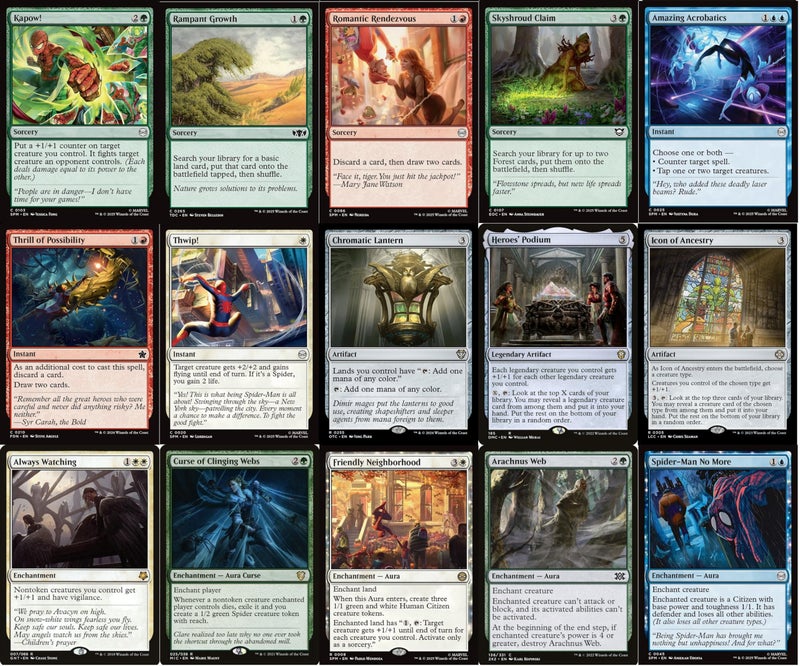 MTG Decks & More Compatible with Magic: The Gathering: Spider Man Commander Deck - 5-Color - Cosmic Spider-Man - EDH cEDH - 100 Card - Custom MTG Deck - Very Strong! - Image 5