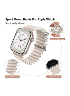 Generic 10 Pack Silicone Ocean Band for Apple Watch Ultra Ultra2/ 9 8 7 6 5 4 3 2 1 SE,Soft Silicone Waterproof Strap Wristbands Compatible with iWatch Apple Watch Series Ultra 49mm 45mm 44mm 42mm Women Men  - Image 3