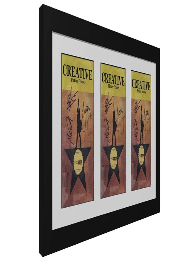 Creative Picture Frames 11"x 22" Black Triple Theatre Bill Frame and White Matting with Installed Hanger and Stand (Theatre Bill Not Included) - Image 3