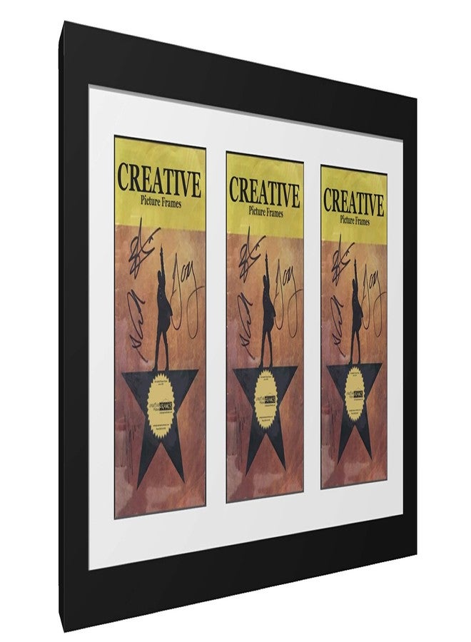 Creative Picture Frames 11"x 22" Black Triple Theatre Bill Frame and White Matting with Installed Hanger and Stand (Theatre Bill Not Included) - Image 2