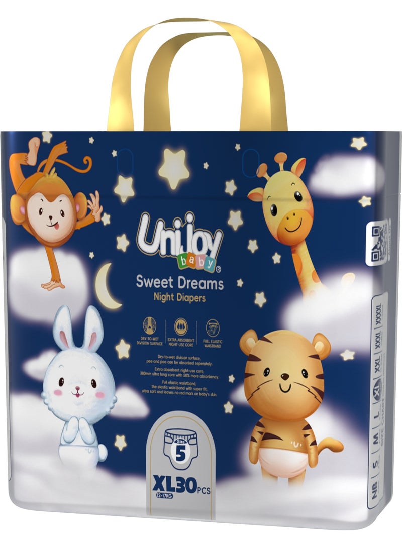 UniJoy Uni Joy Sweet Dreams Very Large Size from 12-17 kg Size 5 Pack of 30 - Image 2