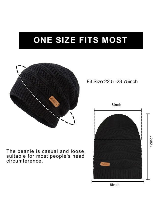 OMECHY Winter Knit Warm Hat for Mens & Women Stretch Plain Beanie Cuff Toboggan Cap, Grey, One size - Image 5