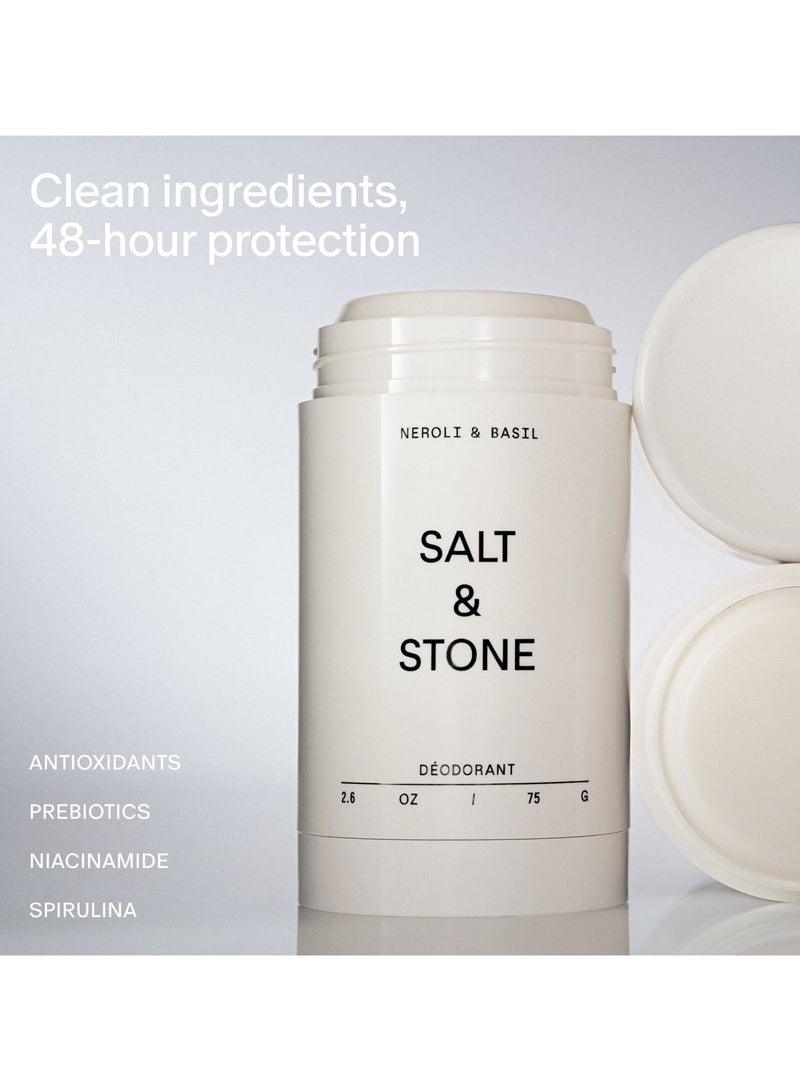 Salt & Stone Aluminum Free Deodorant | Extra Strength 48 Hour Protection for Women & Men | Made with Seaweed Extracts, Niacinamide & Prebiotics (Neroli & Basil) - Image 2
