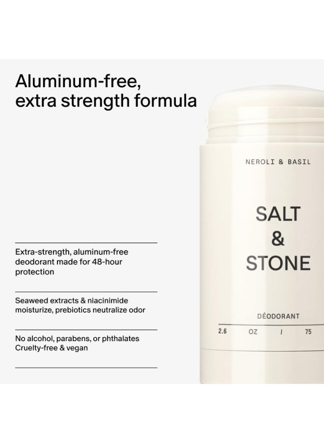 Salt & Stone Aluminum Free Deodorant | Extra Strength 48 Hour Protection for Women & Men | Made with Seaweed Extracts, Niacinamide & Prebiotics (Neroli & Basil) - Image 5
