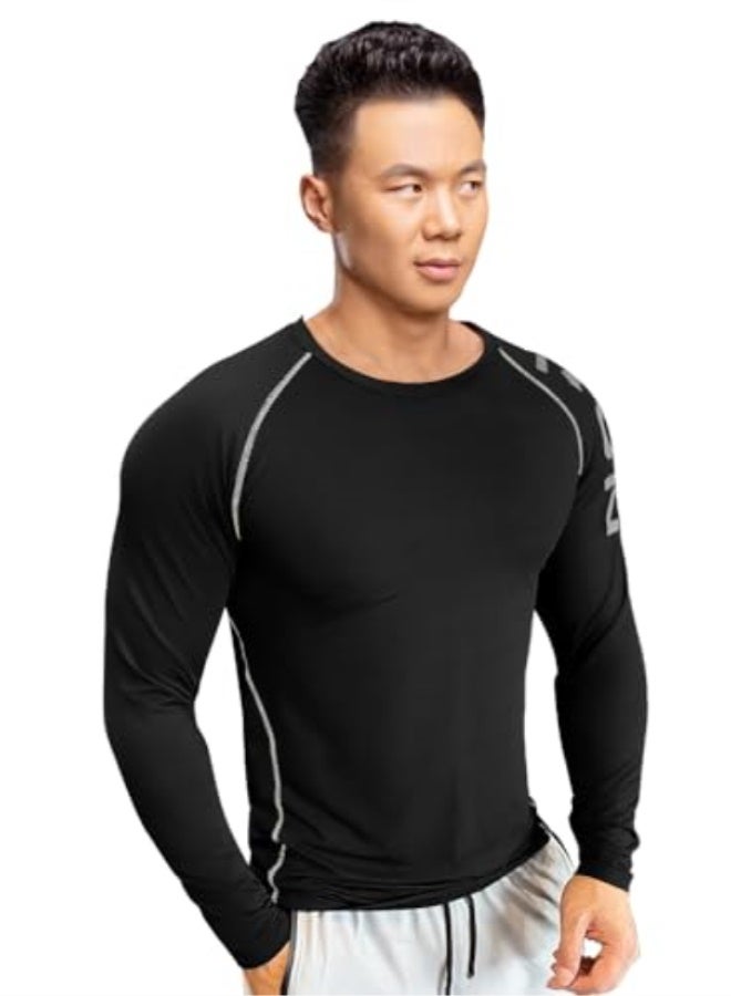 eyebogler Men Round Neck Solid Full Sleeve Regualr Fit T-Shirt - Image 1