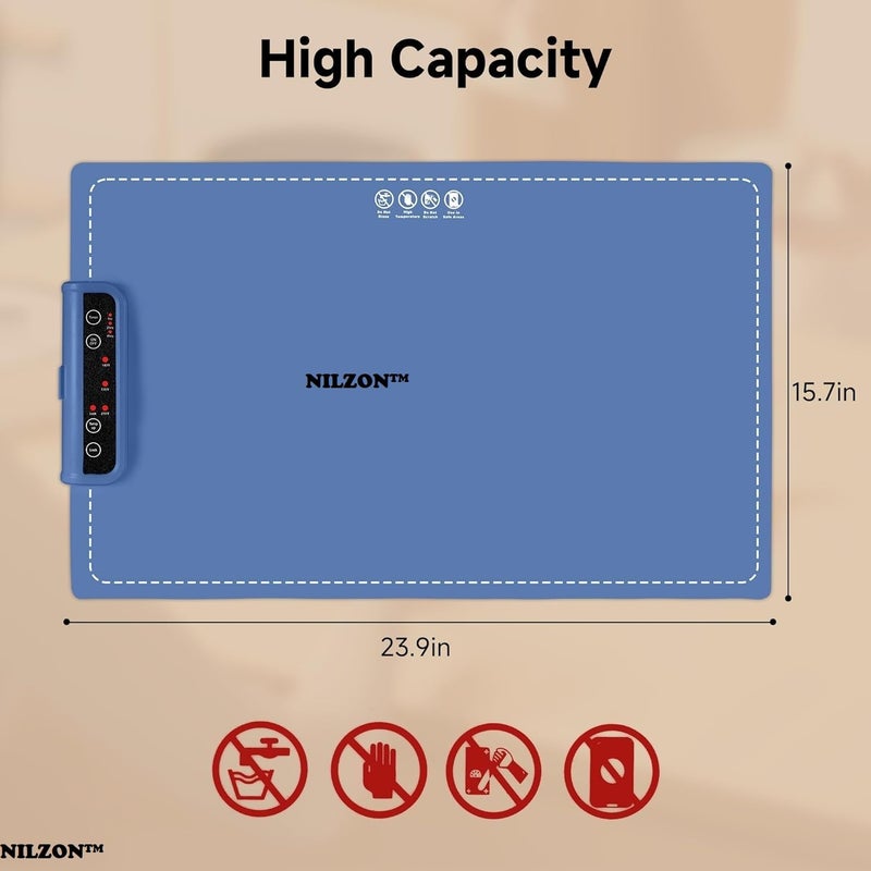 Nilzone Silicone Electric Heating Tray & Food Warmer Mat for Food,Electric Warming Tray t | Portable Buffet Warming Tray with Adjustable Temperature Control Food Warming Mat for Parties, Catering, and Events - Image 2