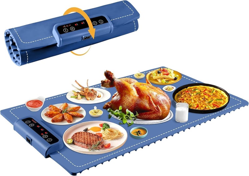 Nilzone Silicone Electric Heating Tray & Food Warmer Mat for Food,Electric Warming Tray t | Portable Buffet Warming Tray with Adjustable Temperature Control Food Warming Mat for Parties, Catering, and Events - Image 1