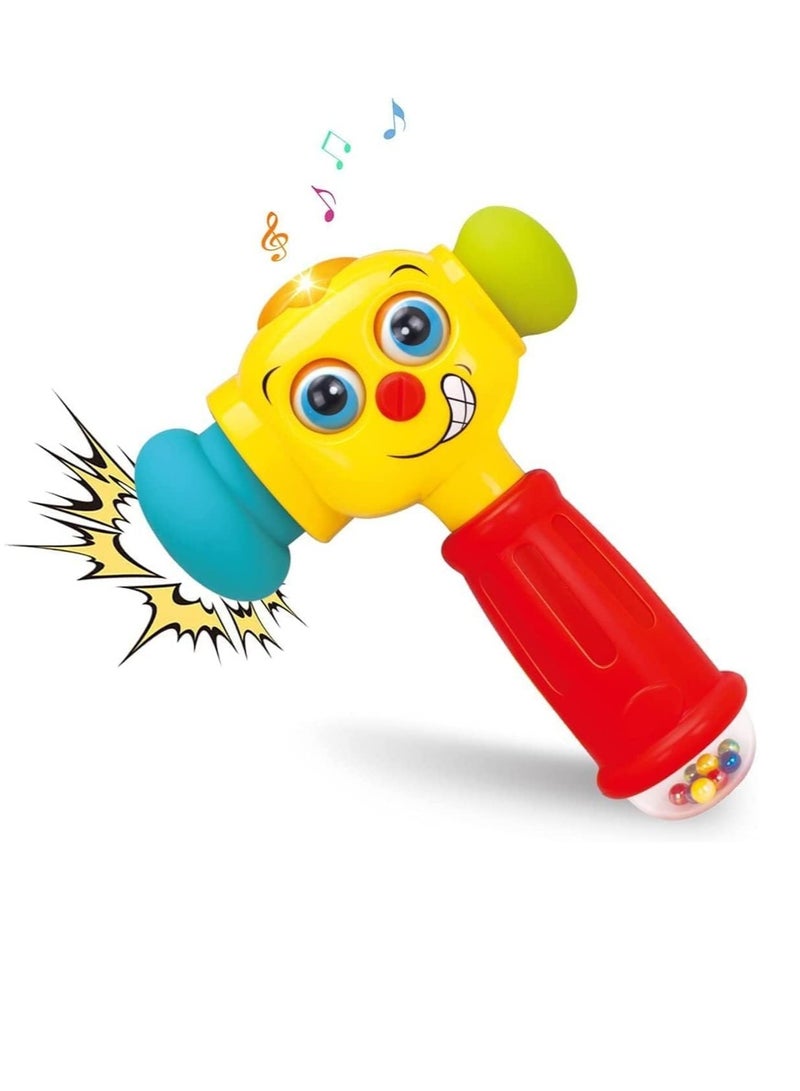 Toy Hammer w/Lights, Learning Mode and Music Mode – Baby Hammer Toy Plays 6 Short Kids' Songs, Counts 1-10 w/Baby, Changes Funny Expressions and Lights Up – for Kids 12 Months and Older  - Image 1