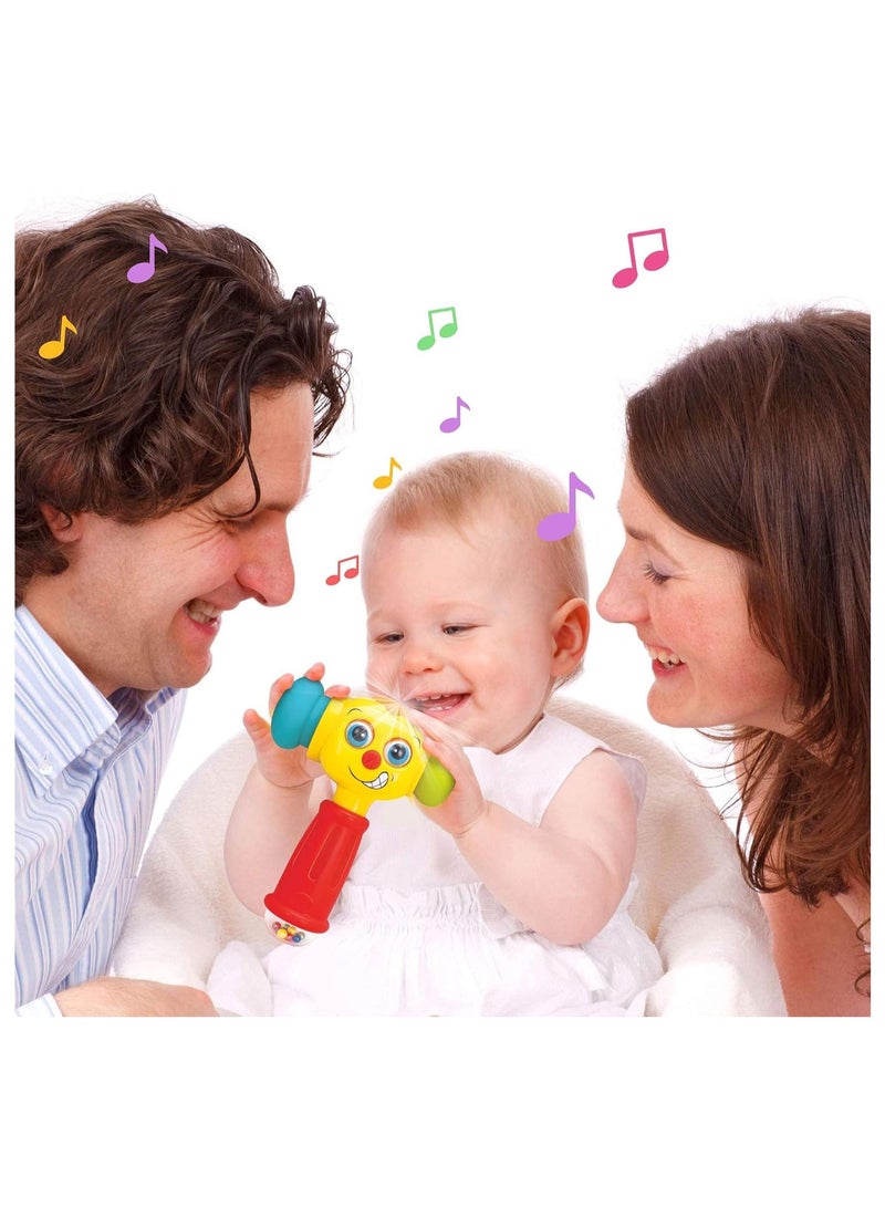 Toy Hammer w/Lights, Learning Mode and Music Mode – Baby Hammer Toy Plays 6 Short Kids' Songs, Counts 1-10 w/Baby, Changes Funny Expressions and Lights Up – for Kids 12 Months and Older  - Image 4