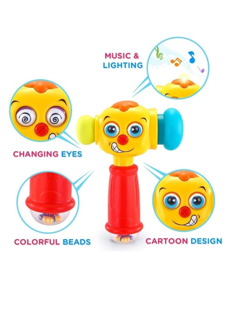 Toy Hammer w/Lights, Learning Mode and Music Mode – Baby Hammer Toy Plays 6 Short Kids' Songs, Counts 1-10 w/Baby, Changes Funny Expressions and Lights Up – for Kids 12 Months and Older  - Image 5