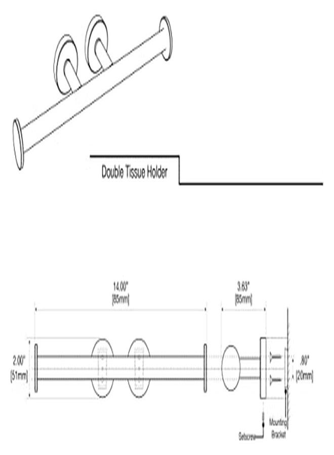 Gatco 4633A Glam Double Toilet Paper Roll Holder, Chrome / Wall Mount Bathroom Dual Toilet Tissue Holder - Image 5