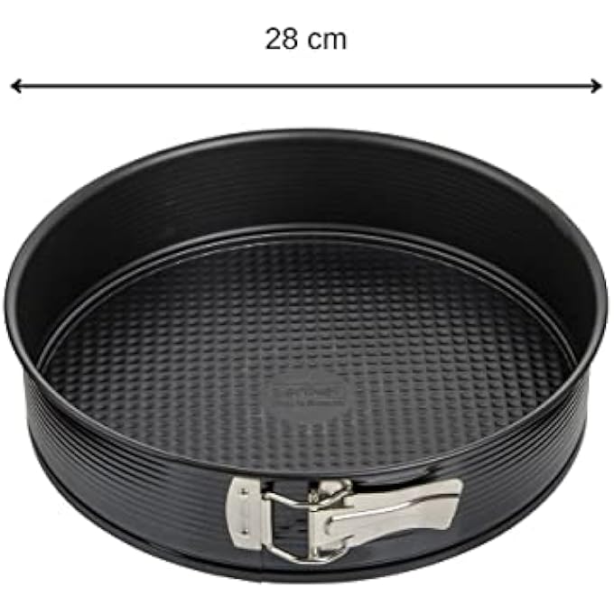 Zenker Round Open Cake Tin With Flat Base Diameter 28 Cm Black Metallic NonStick Coating Colour Black Metallic Quantity 1 Piece - Image 3